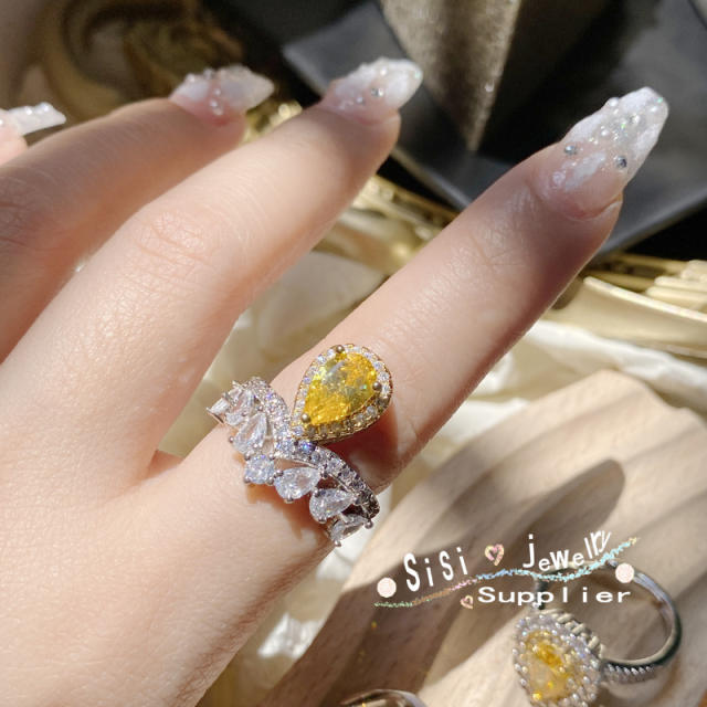 Luxury topaz statement women rings