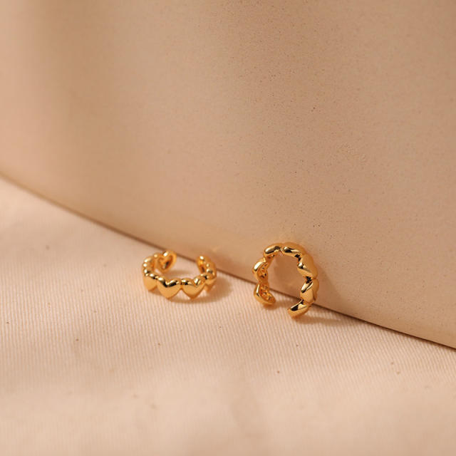 Simple ins design gold plated copper ear cuff