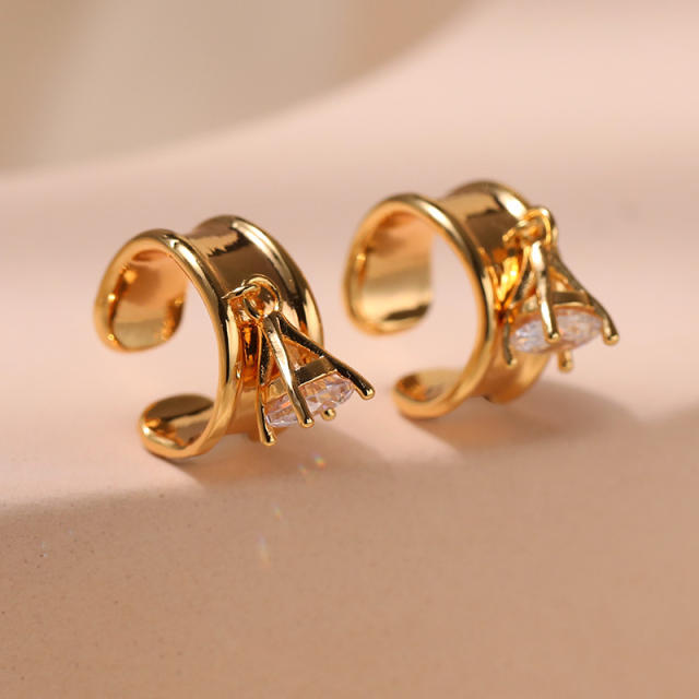 18K gold plated copper cubic zircon ear cuff