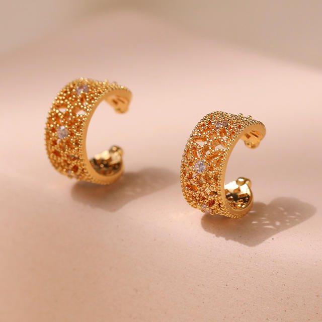 Luxury 18K gold plated copper ear cuff