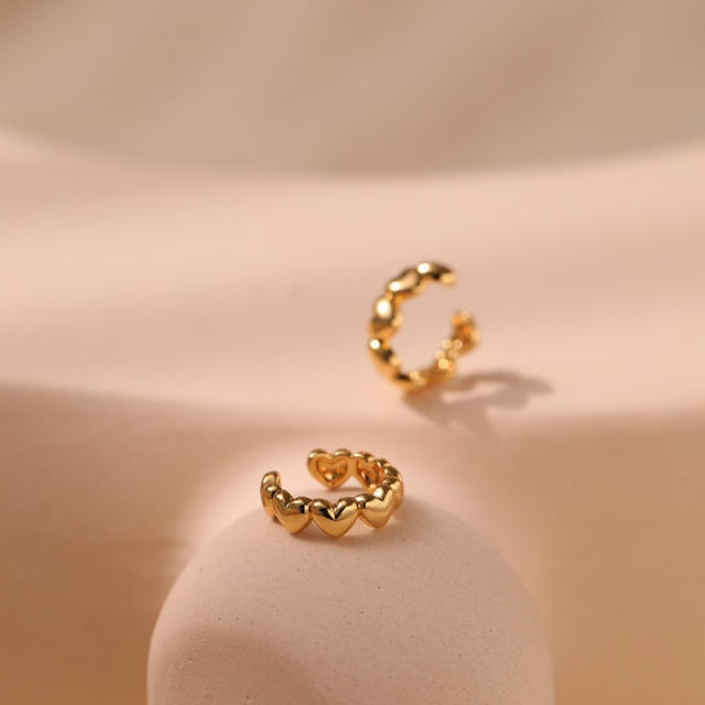 Simple ins design gold plated copper ear cuff