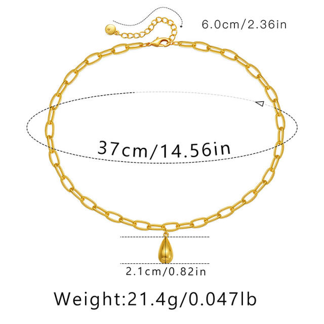 Real gold plated chunky copper chain necklace