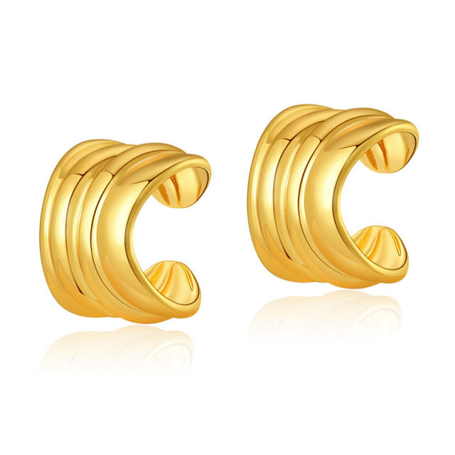 Classic easy match gold plated copper ear cuff