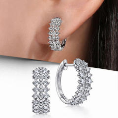 Chic diamond small hoop earrings huggie earrings