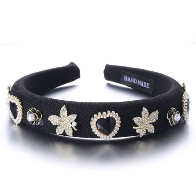 Korean fashion color glass crystal statement vintage headband