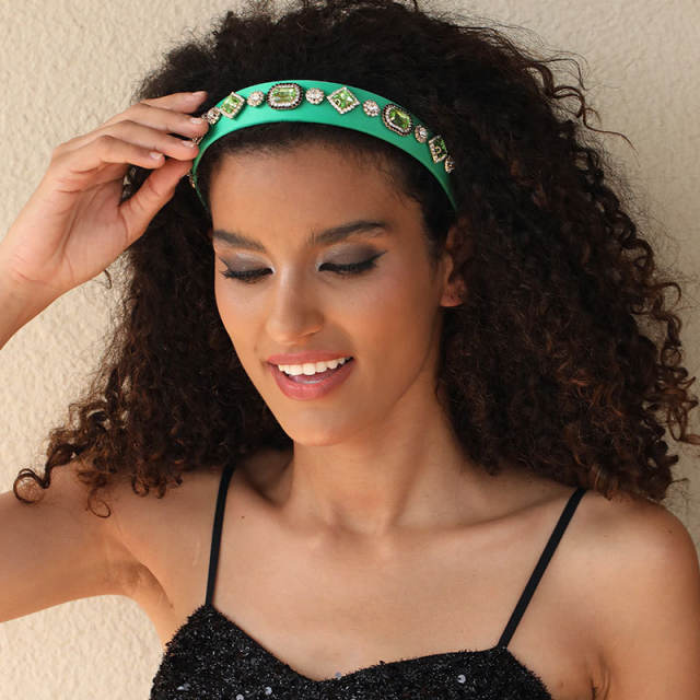 Summer candy color glass crystal statement headband
