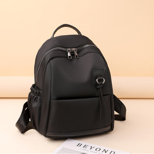 Fashionable plain color oxford backpack school bag