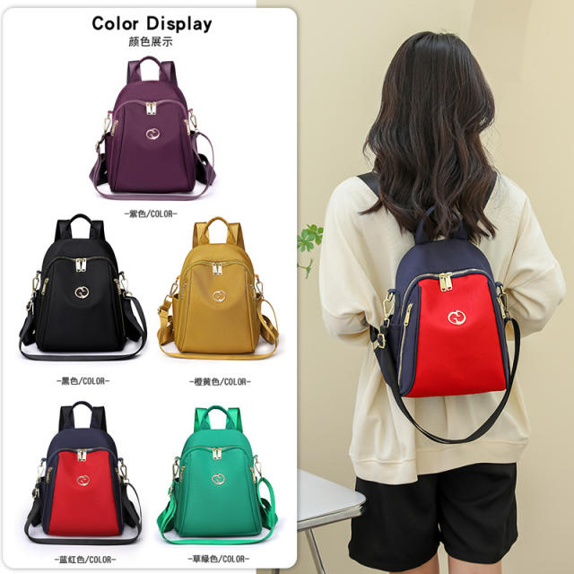 Fashionable color matching nylon backpack