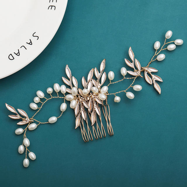 Unique handmade twist vine flower wedding hair combs