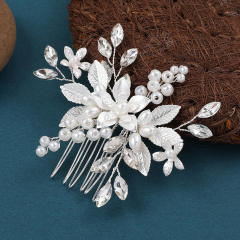 Occident fashion handmade flower pearl bead hair combs