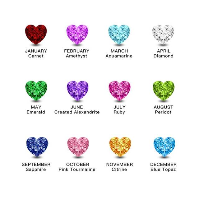 Hot sale heart shape birthstone engrave letter finger rings