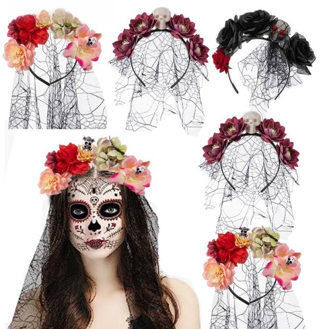 COS halloween day of death decoration flower headband