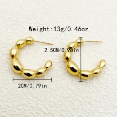 Easy match chunky open hoop stainless steel earrings