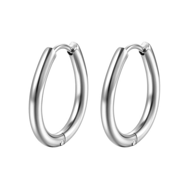 Simple colorful teardrop design stainless steel earrings