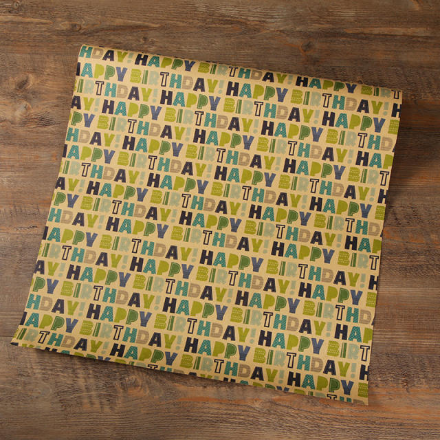 DIY vintage kraft birthday wrapping paper