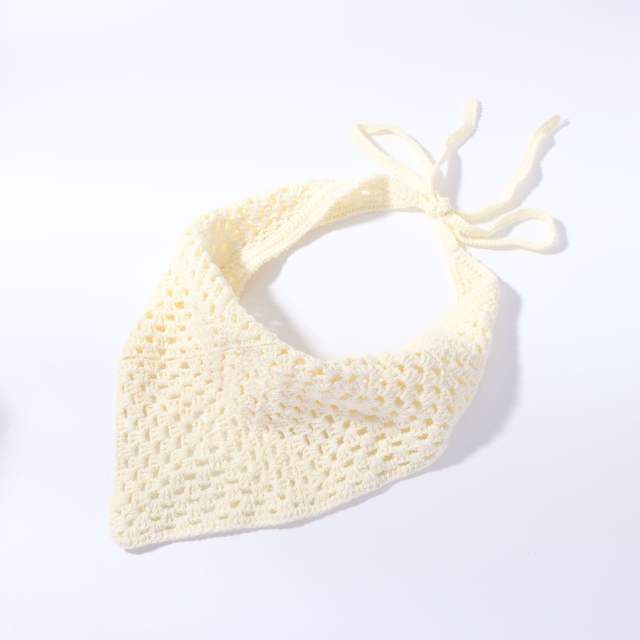 Plain color handmade knitted corchet bandana headband