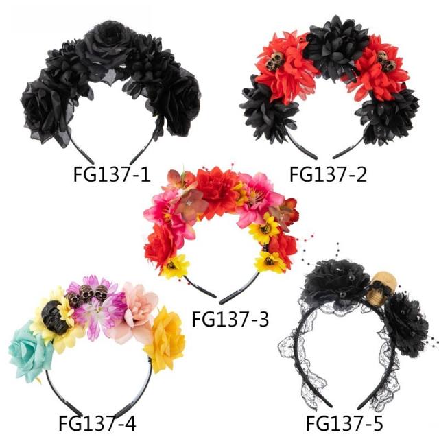 COS halloween day of death decoration flower headband