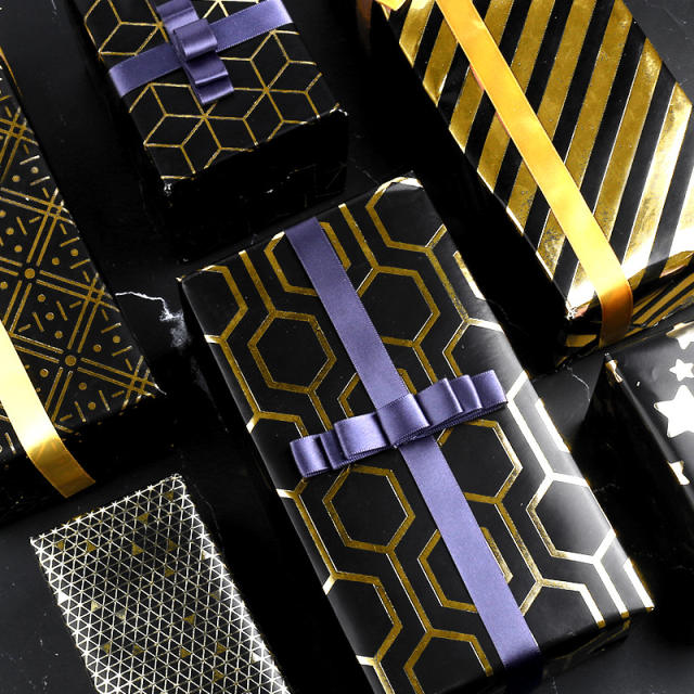 Black color series wrapping paper
