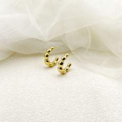 Easy match chunky open hoop stainless steel earrings