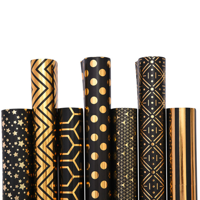 Black color series wrapping paper