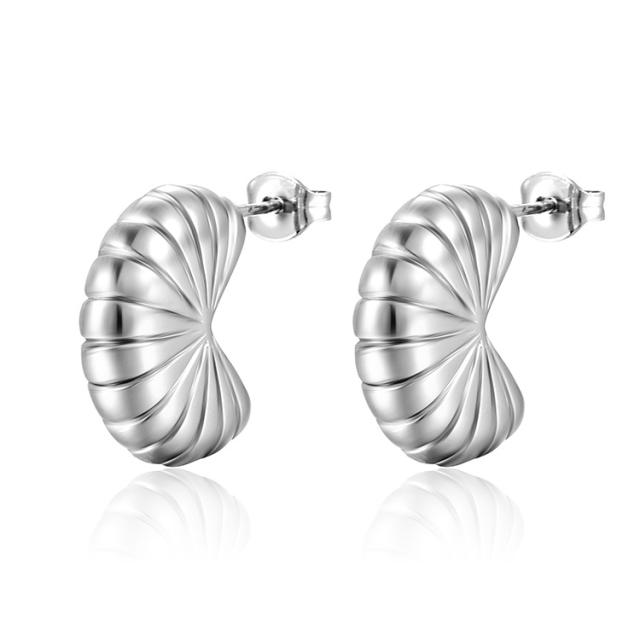 18K gold plated chunky stainless steel studs earrings