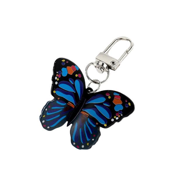 Vintage colorful acrylic butterfly keychain