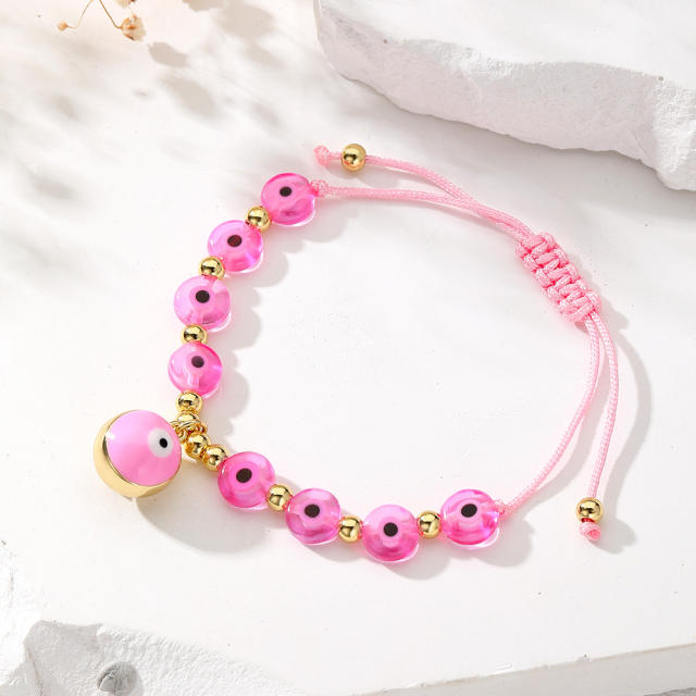 Boho colorful evil eye bead bracelet