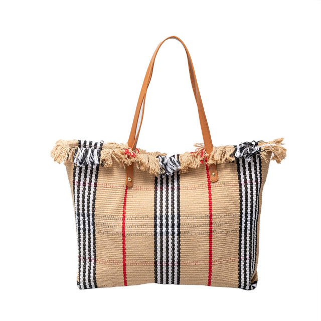 Large storage canvas material beach bag women tote bag