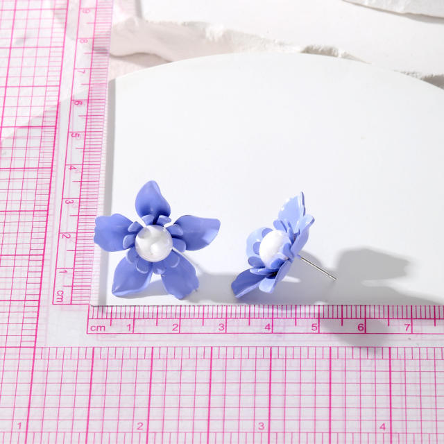 Summer korean fashion petal flower studs earrings