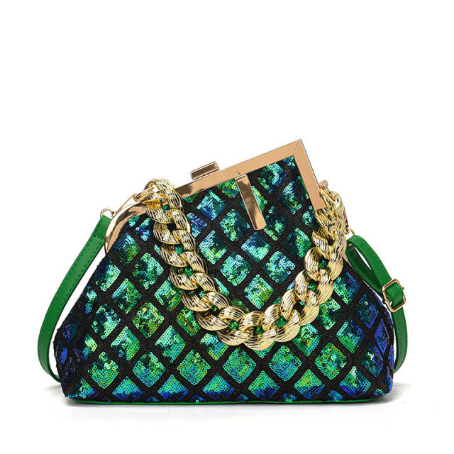 Classic colorful sequins women chain bag handbag