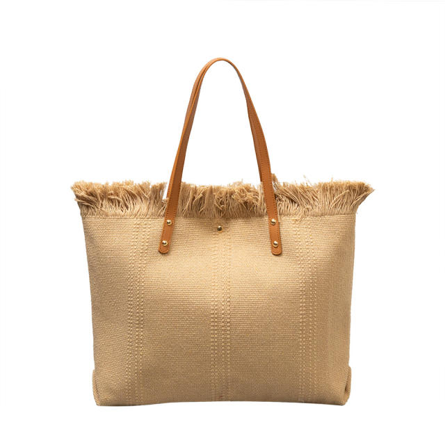 Plain color large storage women tote bag beach bag