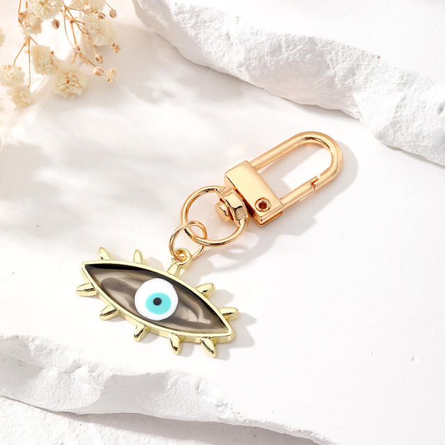 Personality color enamel evil eye alloy keychain