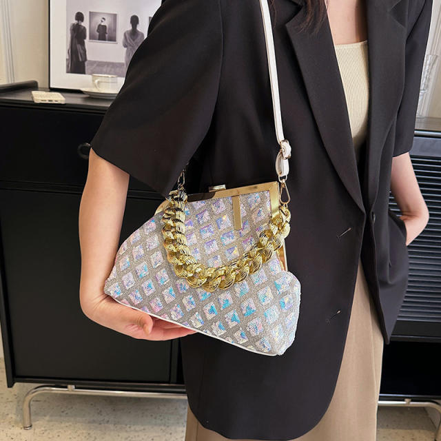 Classic colorful sequins women chain bag handbag