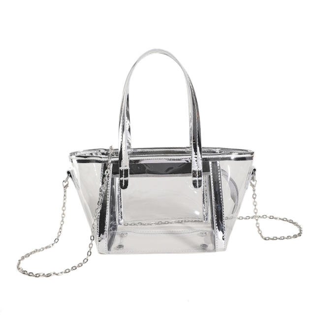Classic pvc material clear jelly bag for women handbag