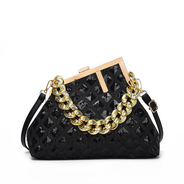 Classic colorful sequins women chain bag handbag