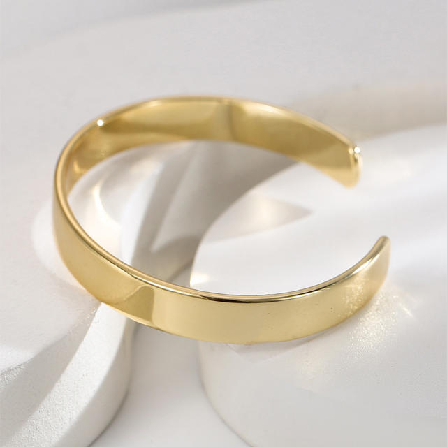 Simple easy match gold plated copper cuffs bangles