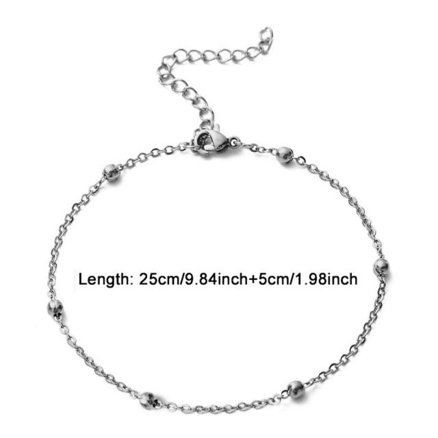 Simple figaro chain cable chain stainless steel anklet