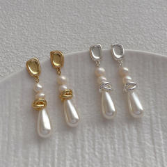 925 needle water pearl drop chic earrings for women
