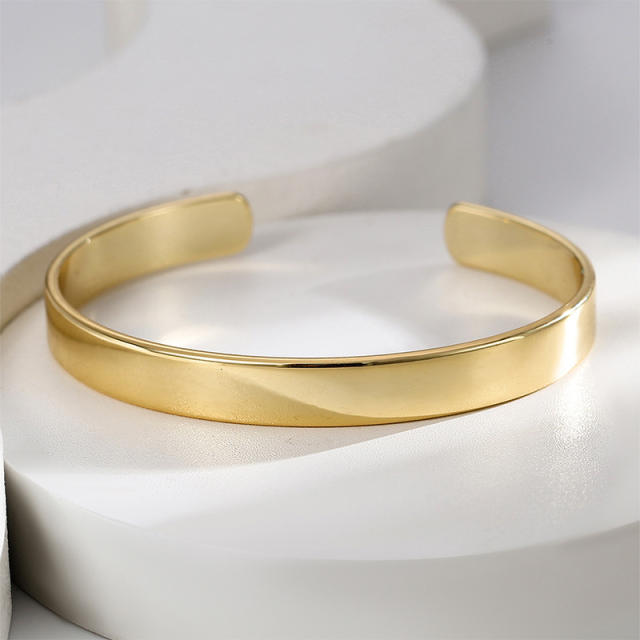 Simple easy match gold plated copper cuffs bangles