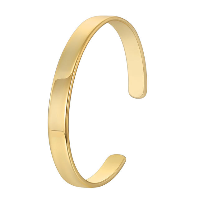 Simple easy match gold plated copper cuffs bangles