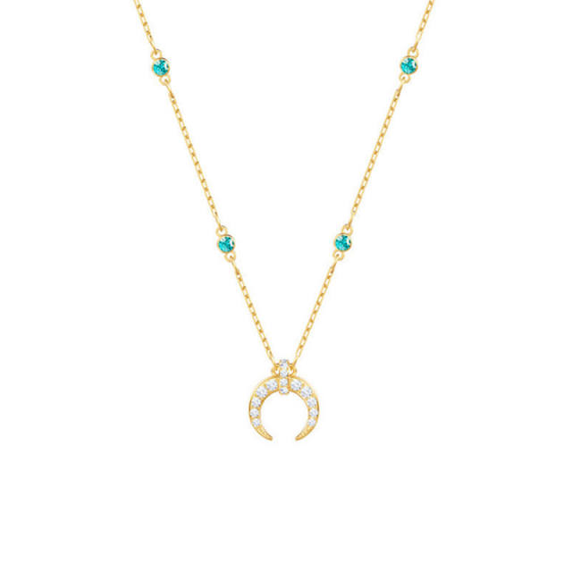 Boho diamond moon famous brand dainty necklace