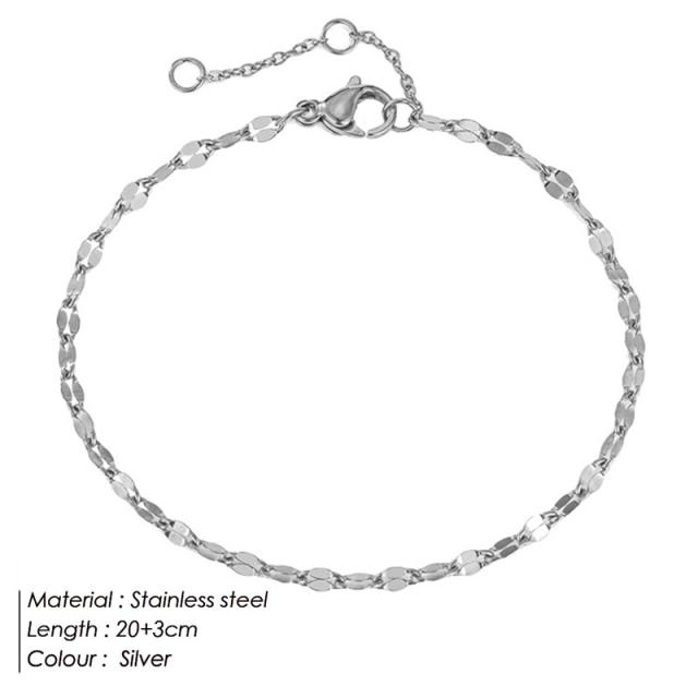 Simple stainless steel chain anklet