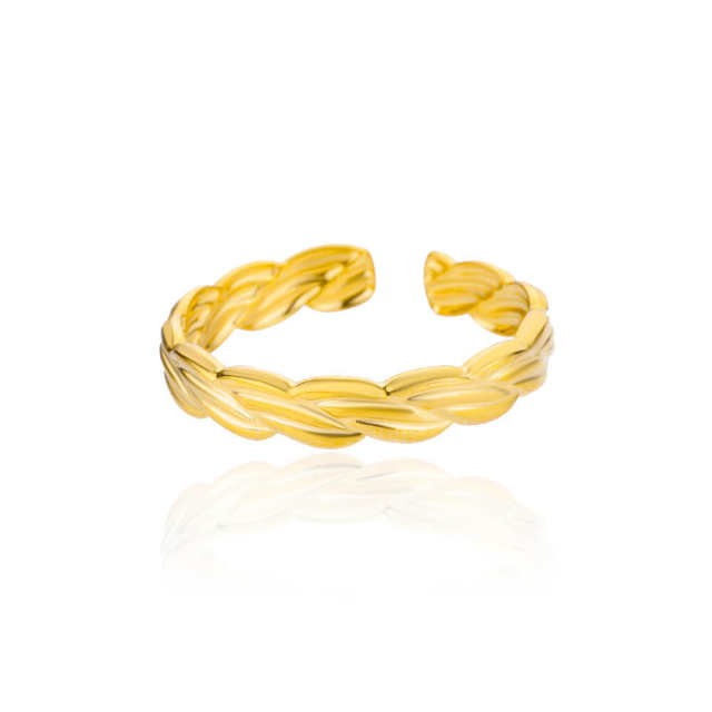 18K gold plated easy match basic stainless steel rings