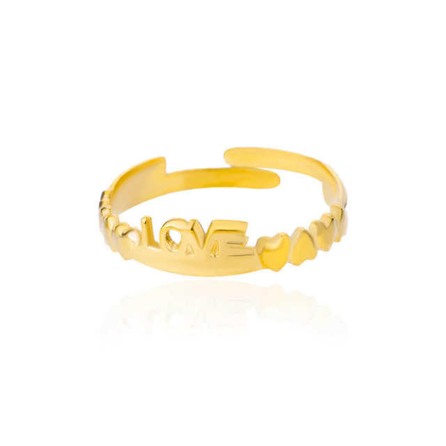 18K gold plated easy match basic stainless steel rings