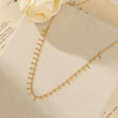 Simple concise heart pendant dainty stainless steel necklace