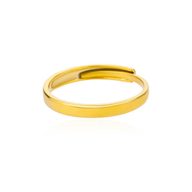 18K gold plated easy match basic stainless steel rings