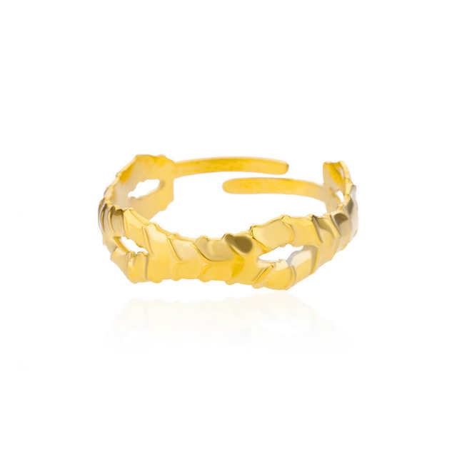 18K gold plated easy match basic stainless steel rings