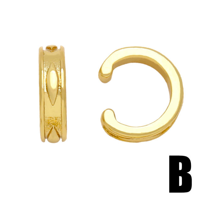 Hiphop gold color copper ear cuff