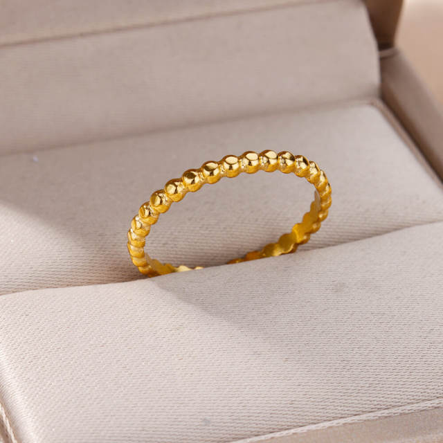 18K gold plated easy match basic stainless steel rings