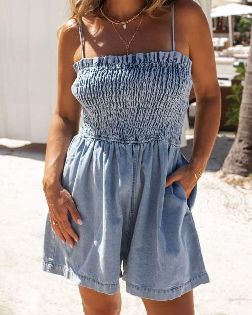 Summer denim women rompers